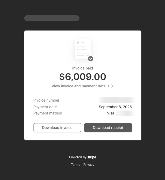 René's last agency invoice for one month